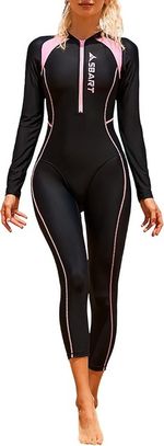 UV Rash Guard Women Long Sleeve One Piece Swimsuit Surfing Bathing Suit Swimwear