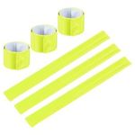 6 Pcs Reflective Slap Bands, Reflector Band Snap Bracelet Fluorescent Yellow
