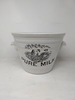  Large English Antique Ironstone Pure Milk Dairy Pail