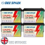 12V 300AH LiFePO4 Lithium Battery 15000+Cycles 200A BMS for Solar RV Off-grid