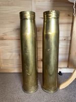 Trench Art - 2 x Shell Cases 24 Inches Tall And 6 Inches Wide - Brass