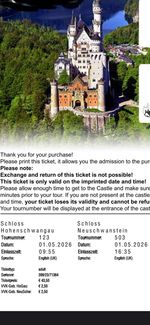 Neuschwanstein & Hohenschwangau Castle Tickets – May 1st 2026