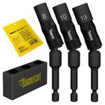 SabreCut 3pcs Pivoting Magnetic Nut Driver Kit 8mm 10mm 13mm 1/4" Hex Shank 89mm