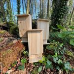 Wooden Bat House for Roosting with Landing Perches Nest Habitat (Set of 3)