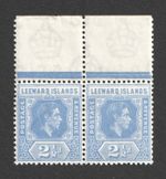 Leeward Islands KGVI 2.5d Blue SG 105 MNH Marginal Pair Stamps. King George VI