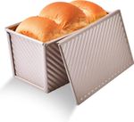 AKOLAFE Loaf Tin with Lid 1lb(450g) Bread Tin Non Stick Pullman Loaf Pan with S