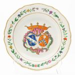 Chinese Plate Qianlong Armorial Dutch Wedding Coat Arm Hector Livius Pierson 18C