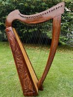 22 String Harp Celtic Irish Solid Wood Traditional With Tuning Key Wrench & Bag