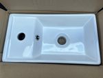 NVX001 Modern White Ceramic Countertop Basin 400x222x80mm 1 Tap Hole