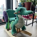 Toddler Plush Rocking Lion Ride-On with Wooden Base, Sounds & Secure Seat