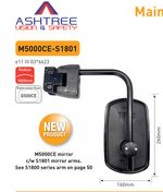 Bus, Coach Rear View Mirror 26cm x 16cm & Arm Assembly 27.5cm Throw x 32cm Drop