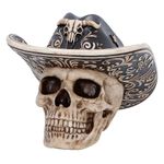 Wild West 15cm Nemesis Now Gift Present Statue Skull Ornament Cowboy Hat Skull