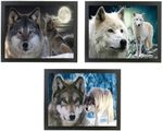White Wolf Laptray Grey Howling Prowling Cushion Lap Dinner Tray Present Gift