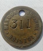 Rare Antique Copper Trade Token Tally Bristol Mardon Son & Hall