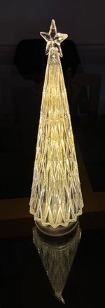 Rotating 40cm Glass Christmas Tree LED Light Up