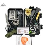 bushcraft equipment outdoors camping 17 -1 kit flint spork compass saw blanket 