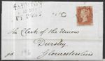 GB Queen Victoria 1841 1d Red Imperforate on 1842 Entire MX Cancel (196)