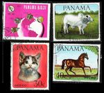 Panama 1966: satellite, pets; Mi. No. 902 + 961...963° (= airmail complete) (L770)