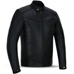 Mens Real Cowhide Leather Motorcycle Jacket CE AA Armoured Motorbike S-3XL Black