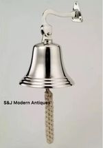 Antique Brass Wall Bell Nickel Vintage Ship School Pub Last Order Dinner Door 6"