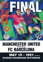 EUROPEAN CUP WINNERS CUP FINAL 1991 Manchester United v Barcelona - in Rotterdam