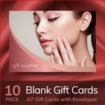 Beauty Salon Gift Voucher Blank Card Nails Manicure Makeup 10x -  A7 + Envelopes