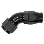 PTFE TEFLON® AN-8 8AN BLACK 45 DEGREE Swivel FULL FLOW Fuel Braided Hose Fitting