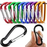 Carabiner Clip x10 Multi Coloured NEW Aluminium Hook Camping Keyring Uk