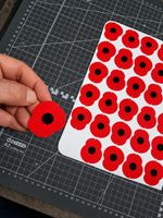 30x Remembrance Poppy Stickers Vinyl Decals Lest We Forget Car Window Peel Stick