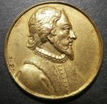 Scotland medallion - Patrick Hamilton (1725) by Dassier - Martyr AE gilted 28mm