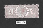 GB: Victoria: SG185 / SG186: £1.00 Brown-Lilac: REPLICA