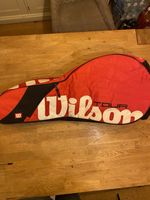 Wilson Tour Tennis Racket Bag Red with Strap and Zip Pocket for 3 Racquet