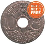 10 FRENCH CENTIMES 1917 TO 1941 CHOICE OF DATE