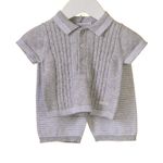 Baby Boys Knitted T-shirt And 3/4 Length Bottoms Blues baby 12-18 months 
