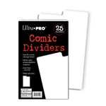 Ultra PRO 25 count White Comic Dividers Wide Tab Area Fits Storage Comic Boxes