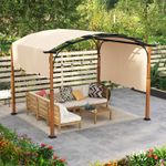 300 x 360 cm Retractable Pergola Arched Patio Pergola Outdoor Metal Gazebo