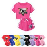 Kids GLADIATORS Print Tracksuit Cosplay Costume Crop Top Tee+Shorts Sets Xmas UK
