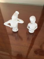 Two Porcelain Half Dolls Unpainted (Thought To Be Dresden)  1 X 3”, 1 X 2 3/4”