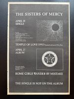 SISTERS OF MERCY - TEMPLE OF LOVE | 15X11" 1992 PRESS ADVERT/POSTER