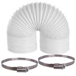 Extra Long Universal Tumble Dryer 4M Extension Vent Hose 4" & 2 Clamp Band Clips