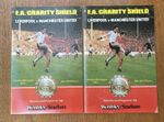 2 x Liverpool V Manchester United 1983 FA Charity Shield Programme 20/8/ 1983