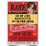 Raye This Tour May Contain New Music 2026 ManchesterTour Concert Poster For Fans