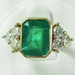 5 Ct Emerald Cut Diamond Cluster Vintage Ring 14K Yellow Gold Finish Size N