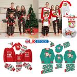 Christmas Family Matching Pyjamas Dog Adults Kids Nightwear Pajamas Pjs Set UK