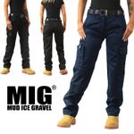 Ladies & Womens Cargo Combat Work Trousers By MIG Size 8 to 18 - BLACK or NAVY