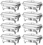 2/4/6/8 Packs 9L Stainless Steel Chafer Chafing Dish Set Bain Marie Food Warmer