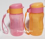 TUPPERWARE Eco Bottles 10.5 oz  Water Bottle Set of 2 Pink + Peach 310mL Straps