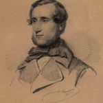 Karl Friedrich Naumann male portrait Biedermeier sign pencil drawing 1853