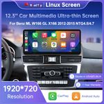 12.3"Multimedia Wireless Touch screen Carplay For Mercedes Benz ML W166 GL X166