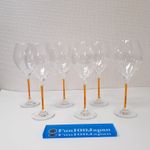 Veuve Clicquot Orange Stem Champagne Glasses Set of 6 Clear France